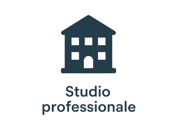 Icona di uno studio di consulenza del lavoro con edificio stilizzato e finestre, su sfondo chiaro